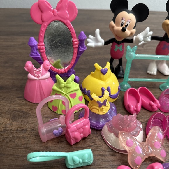 Disney Minnie Mouse's Bowtique Dress Up Dolls Snap N Style Figures Lot - Picture 2 of 7